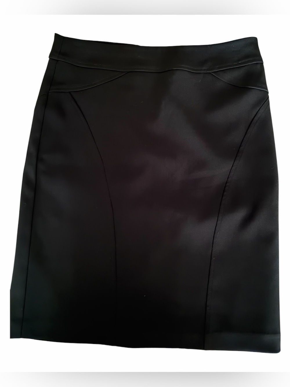 Tribal Black Pencil Skirt with Contour Seams sz6
